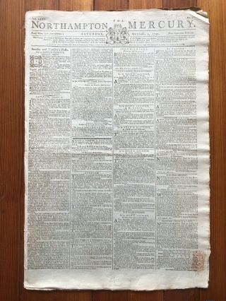 1791 Newspaper Maryland Confiscates Land Of Loyalists During Revolutionary War