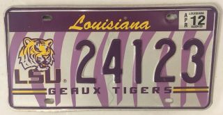 La Louisiana State University Fighting Tigers License Plate Lsu Geaux Wild Mike