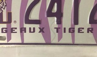 LA LOUISIANA STATE UNIVERSITY FIGHTING TIGERS license plate LSU Geaux Wild Mike 3