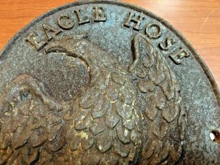Vintage Eagle Hose No.  2 Cast Iron Insurance Plaque 2