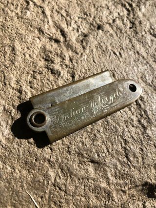 1930s Indian Motorcycle Advertising Key Chain Antique Vintage Knife Box Cutter 2