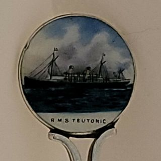 R M S Teutonic Sterling Silver Souvenir Spoon Titanic White Star Line Interest
