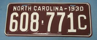 1930 North Carolina License Plate Professionally Restored Show Quality