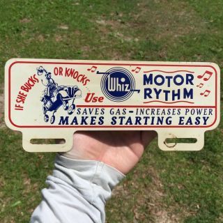 Whiz Motor Rythm Metal License Plate Topper Saves Gas - Increases Power Sign