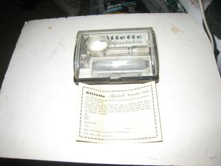 Vintage Gillette Safety Razor Slim Adjustable W/ Case & Blades