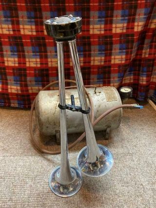 Vintage Buell Marine Dual Air Horn With Vintage Tank And Trigger