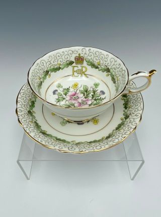 Vintage Paragon Tea Cup Saucer Queen Elizabeth Ii Coronation 1953 Commemorative