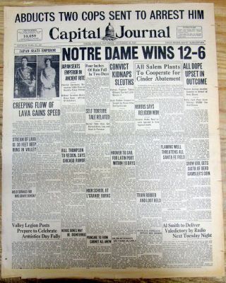 1928 Newspaper Notre Dame Defeats Army Rockne Win One For The Gipper Football Ga