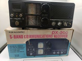 Radio Shack Realistic Dx - 200 5 - Band Communications Receiver Radio Vintage