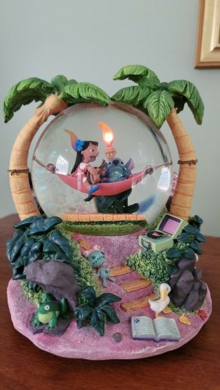 Disney Lilo And Stitch “aloha” Musical Snow Globe With Lights
