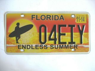 Vintage Florida License Plate 04eiy Endless Summer