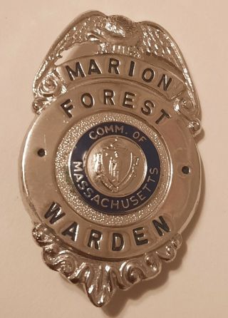 Vintage Marion Forest Warden Badge Commonwealth Of Massachusetts Police Badge
