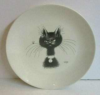 Dubout 2002 Editions Clouet Blackcat Whiskers 8.  25 " Dessert Plate