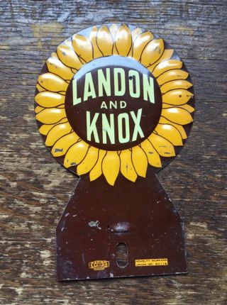 Alf Landon Knox Campaign Automobile License Plate Attachment 1936