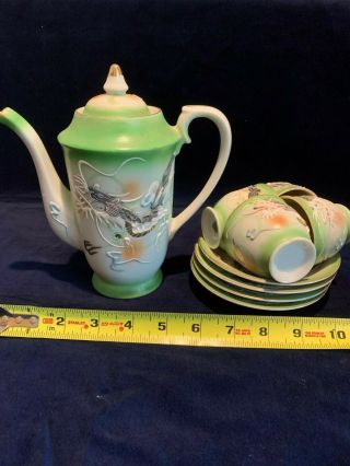 Chinese Porcelain Tea/coffee Set,  Vintage Decorated With Dragons And Clouds.