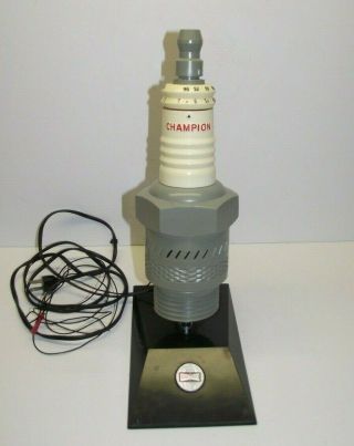 Vintage Champion Spark Plug Am/fm 14 1/2 " Radio Gas & Oil L@@k No - Reserve