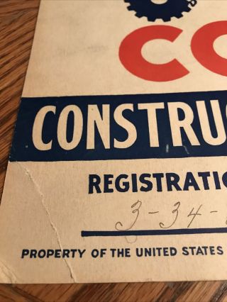 Vintage 1934 NRA Code Construction Poster Pre - WW2 FDR Roosevelt Deal 3