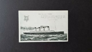 An 1912 White Star Line Titanic Postcard With Related Message.