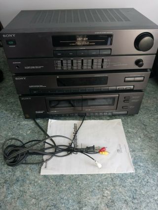 Vintage Sony Hst - 231 Stereo Component System Tuner Dual Cassette Tape Rare