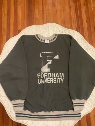 Vintage Champion Reverse Weave Fordham University Crewneck Sweatshirt Xl Usa