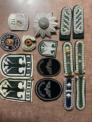 Vintage German Police Pins And Patches