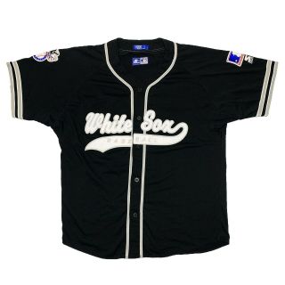 Vtg Rare Mlb Chicago White Sox Big Logo Starter Baseball Jersey.  Mens Large