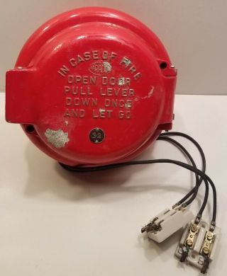 Vintage Faraday Pull Down Fire Alarm Wall Mount Pull Station Box Red