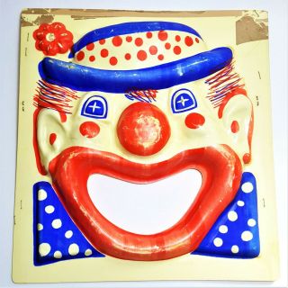 1950s Vintage Plastic Clown Head Circus Carnival Bean Bag Toss Circus Target