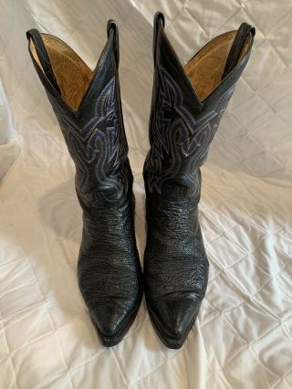 Vintage Custom Shark Cowboy Boots Mens 12d Mexican Size Mens 31d