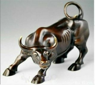 Big Wall Street Bronze Fierce Bull Ox Statue