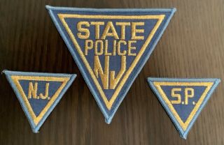 Obsolete Jersey State Police Colonel Patch W/collar Tabs