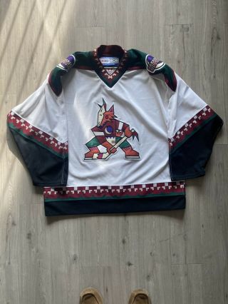On - Ice Authentic Vintage 1996 Phoenix Coyotes Nhl Hockey Jersey - Ccm - Xl - White