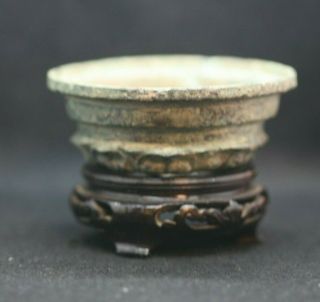 Ancient Chinese Solid Bronze Bowl With Great Patina And Finish Heavy Gauge