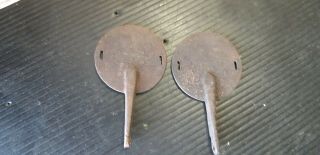 2 VINTAGE Newhouse 3 1/2 trap foot plates ONLY 3