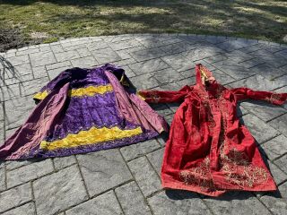 2 Vintage Antique C1900 Odd Fellows Ioof Fraternal Robes Tunic Capes Noble Grand