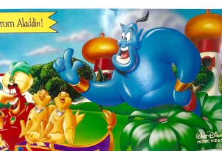 Aladdin Ii: Return Of Jafar 1994 Disney Video Store Promo Poster 11 X 66 Awesome