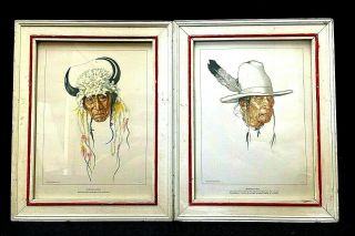 Framed Print " Buffalo Body " & " Morning Gun " By Winold Reiss - Charity