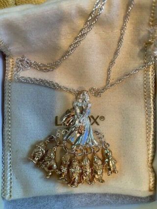 Collectible Lenox Disney Snow White & 7 Dwarfs Sterling Silver Necklace,  W/Box 2