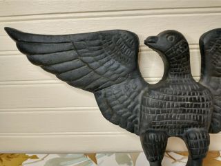 Vtg Cast Iron Eagle Wall Hanging Plaque Virginia Metalcrafters 2432 Black 15 