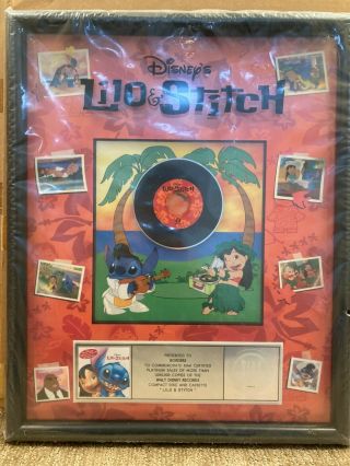 Lilo & Stitch Soundtrack Album Riaa Certified Platinum Plaque Display