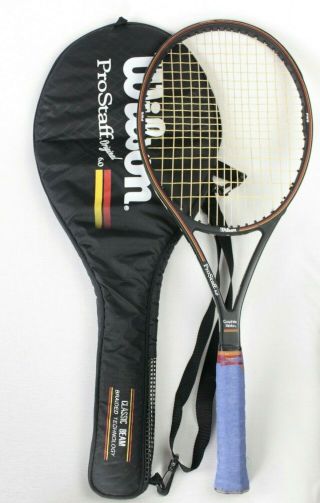 Vintage Wilson Pro Staff 6.  0 Midplus 95 Tennis Racket 4 1/2 With Cover