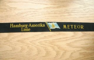 Ss Meteor Cap Tally Mutzenband Hamburg America Lines Ocean Liner