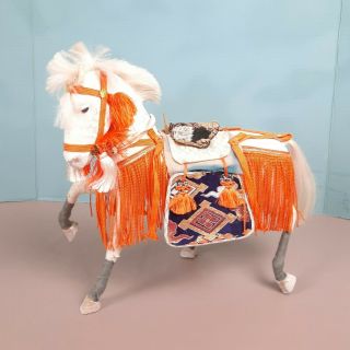 Paper - Mache Samurai Horse Hand Made Figurine - Made In Japan - Decorated Saddle