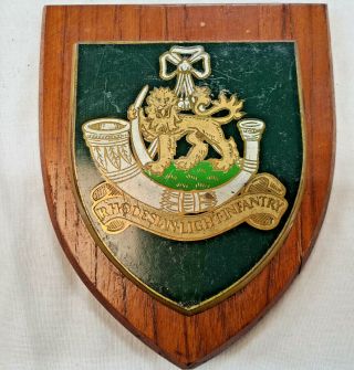 Vintage Rhodesian Light Infantry Defence Force Wooden Wall Plaque