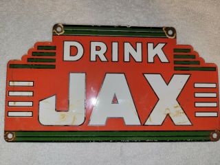 Vintage Jax Beer Sign Porcelain Lone Star Pearl Dixie Iroquois Red Top Piel 