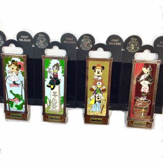Set Of 4 Disney Haunted Mansion Stretching Room Pins 1st Release Mickey Minnie