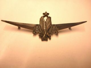 Vintage American Airlines Sterling Silver Captain Pilot Pin For Jacket