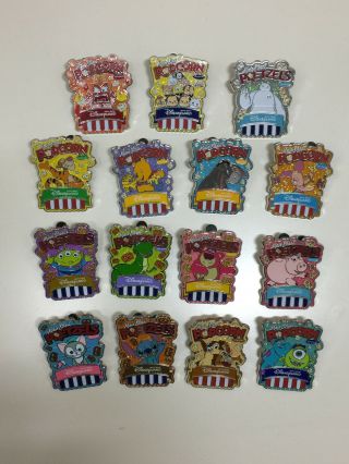 Hkdl Disney Popcorn Mystery Tin Stitch Lotso Lgm Baymax Pooh Tsum Rex 15 Pin Set