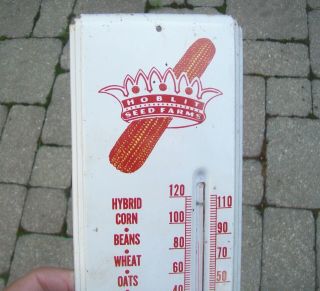 Vintage Hoblit Hybrids Seed Corn Farm Thermometer / Sign 3