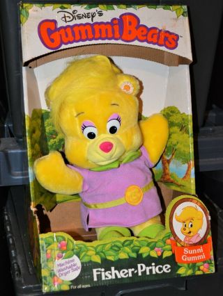 Vintage 1985 Gummi Bears Sunni Gummi Plush Doll Fisher Price 13 " Disney Mib